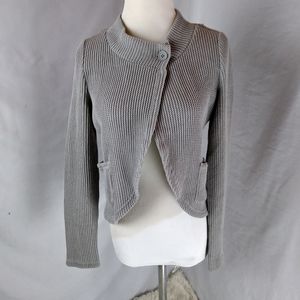 209 Wst Crop moto bolero waffle sweater cardigan